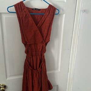 Brown Zara open front dress